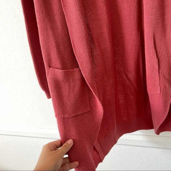 BP. Nordstrom Stitch Curve Hem Cardigan Coral XXS - Picture 11 of 12
